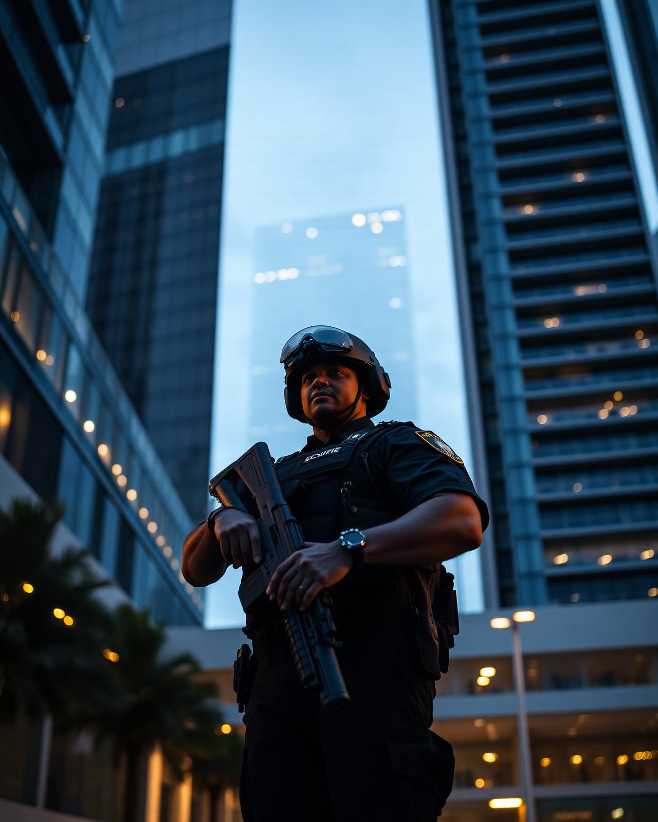 Ranger armed security officer at a Miami high-rise